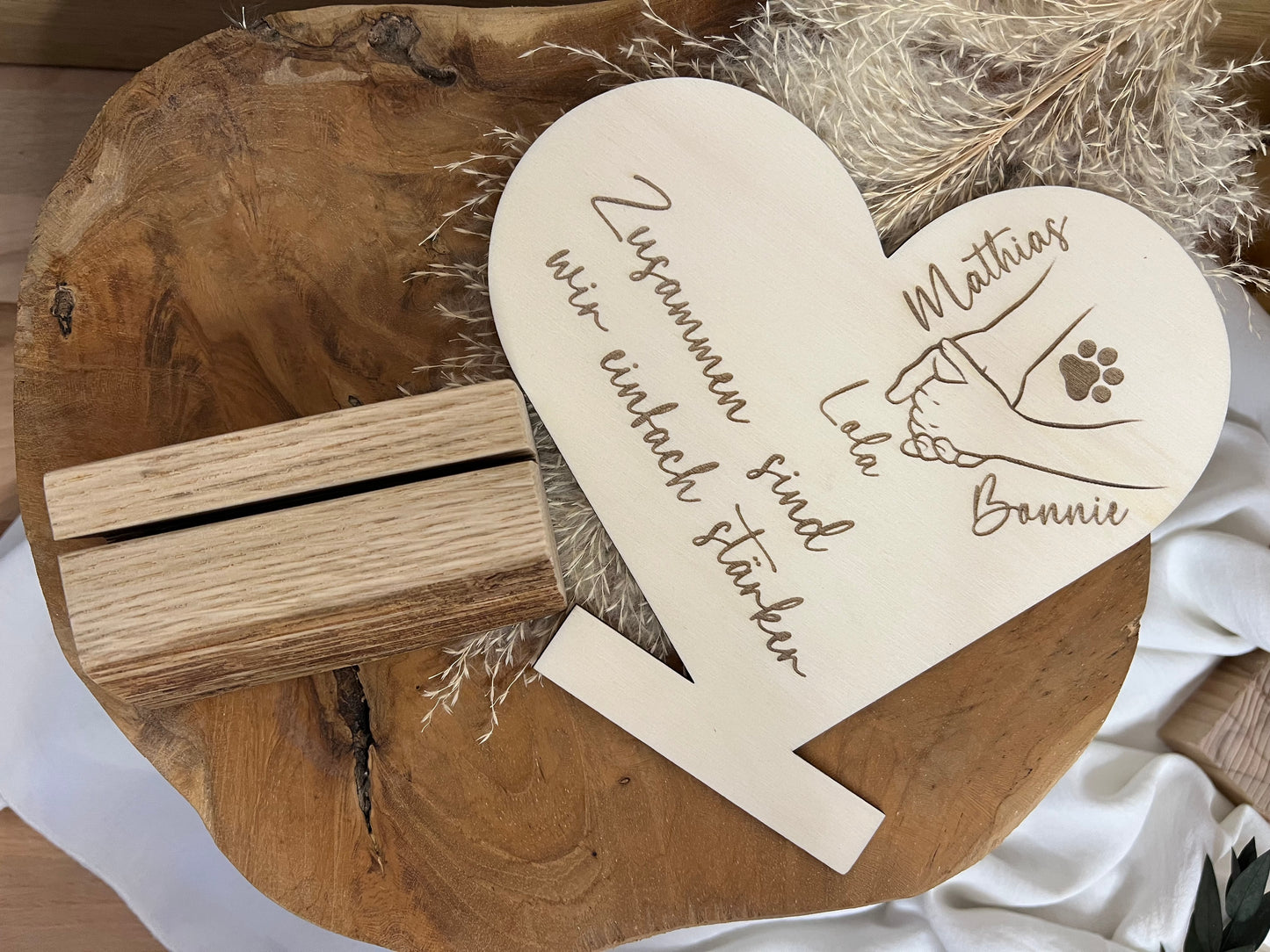 Herz aus Holz personalisierst