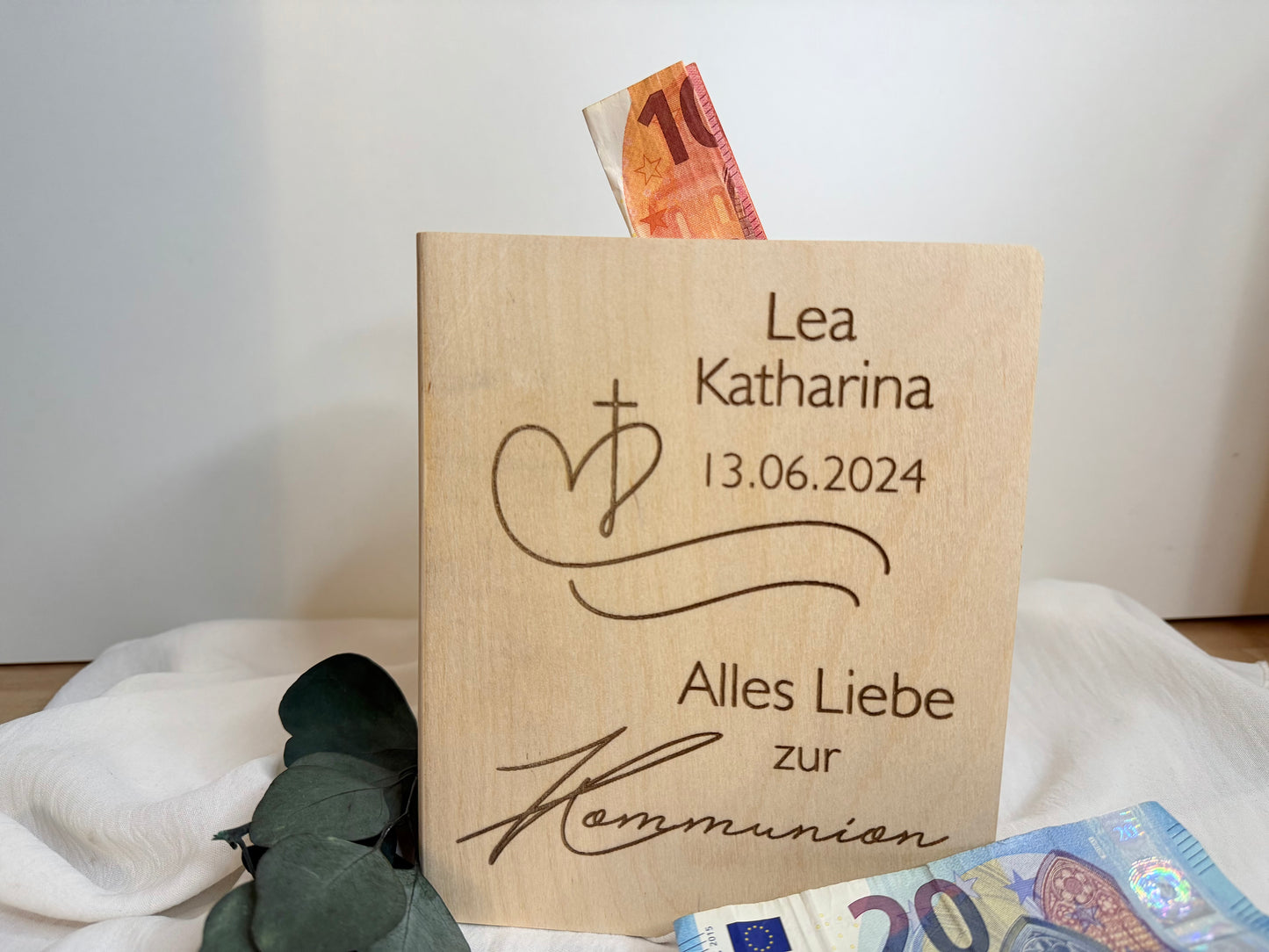 Communion money box personalized
