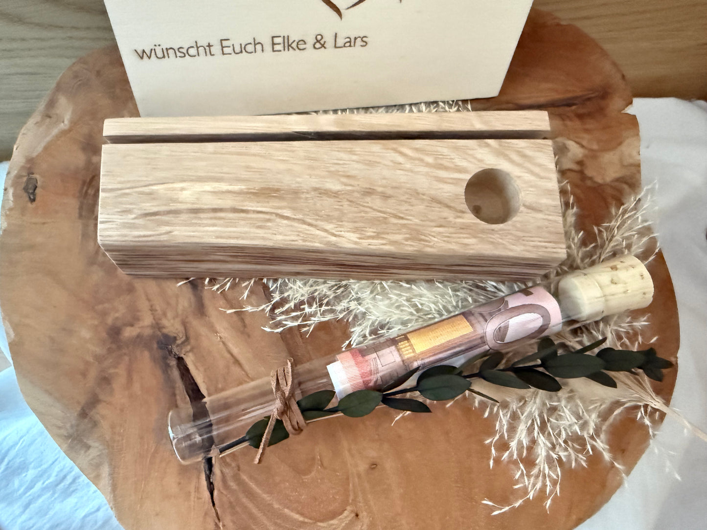 Geldgeschenk zur Hochzeit im Reagenzglas