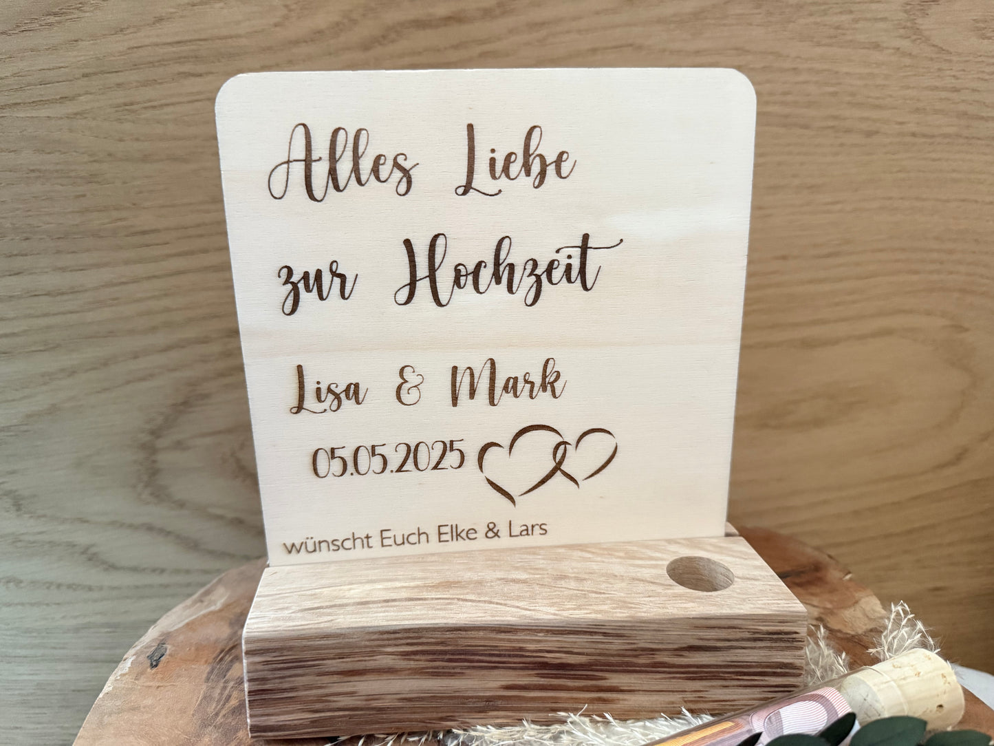 Geldgeschenk zur Hochzeit im Reagenzglas