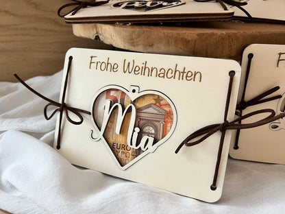 Personalized Money Gift Christmas Heart