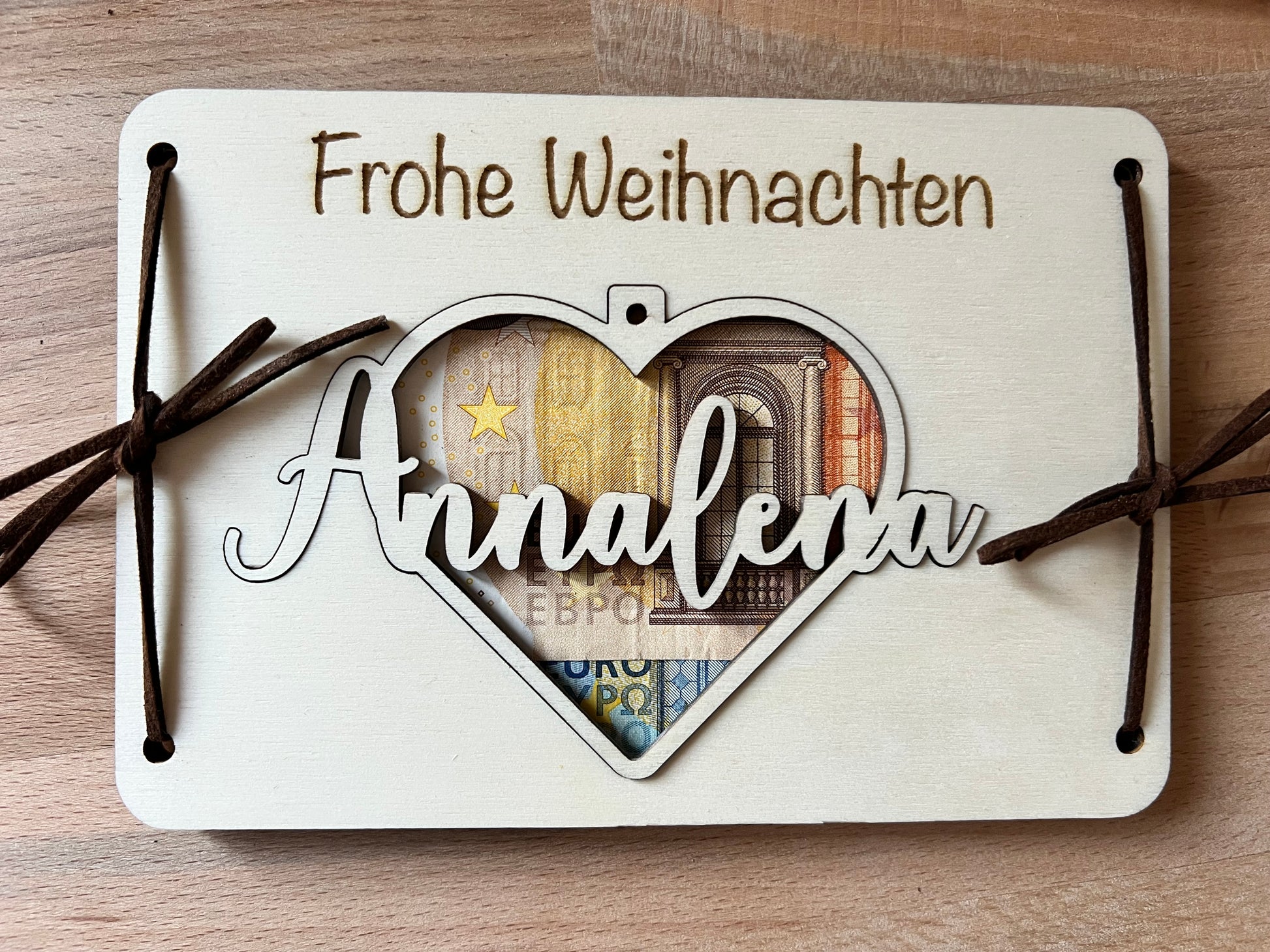 Geldgeschenk-Sack Weihnachten - Personalisierbarer Rentier-Express Baumwollbeutel 16x20cm