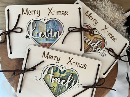 Personalized Money Gift Christmas Heart