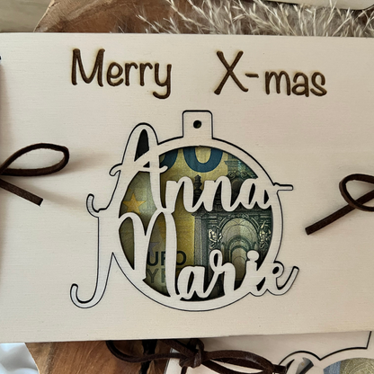 Personalisiertes Geldgeschenk Weihnachtskugel