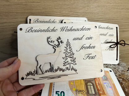 Geldgeschenk Weihnachten Hirsch