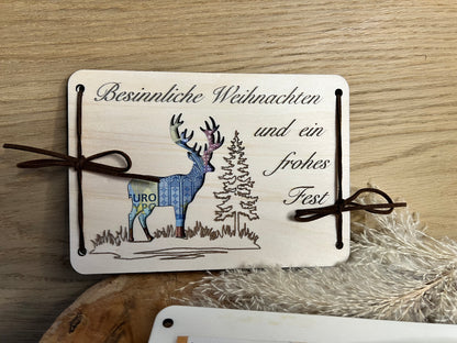 Geldgeschenk Weihnachten Hirsch