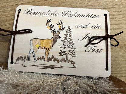 Geldgeschenk Weihnachten Hirsch