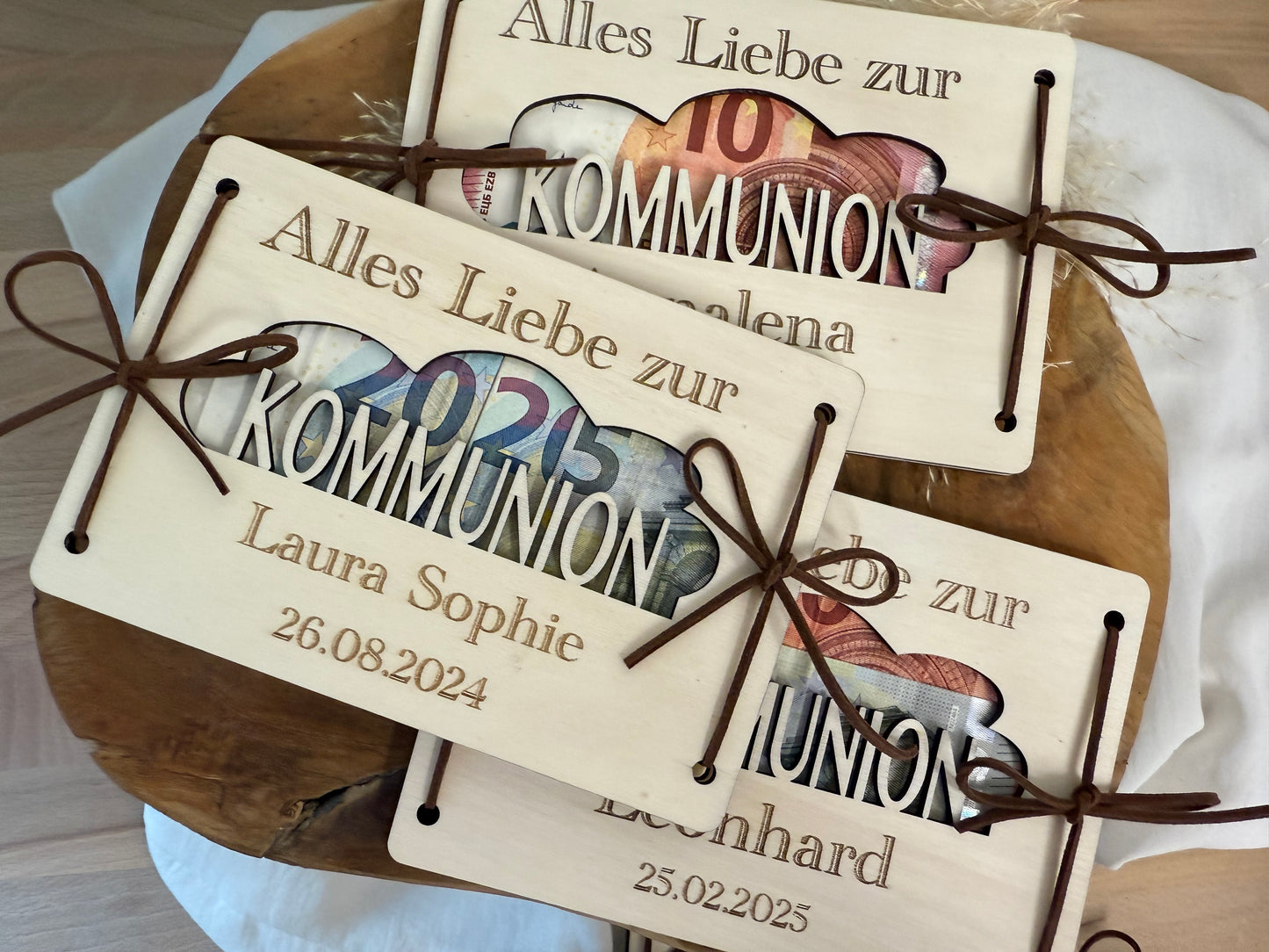 Personalized money gift for communion
