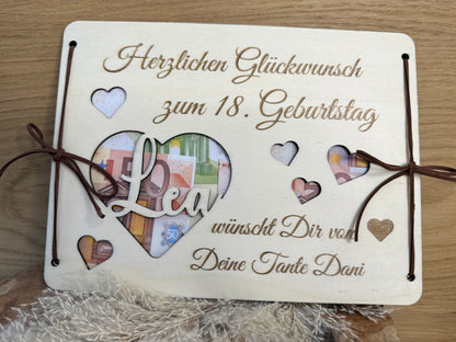 Geldgeschenk Geburtstag personalisiert