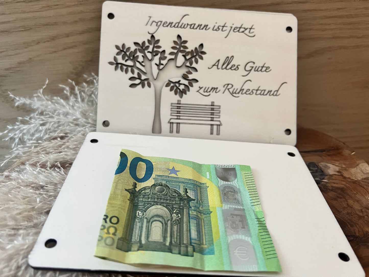 Cash Gift Retirement Wooden Card