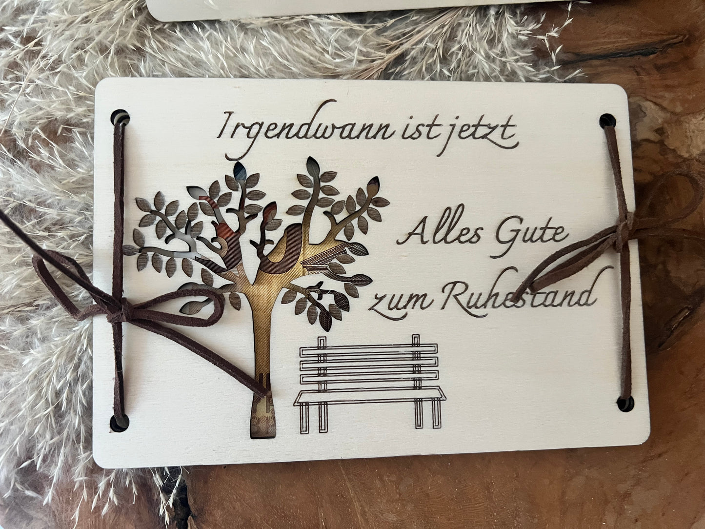 Cash Gift Retirement Wooden Card