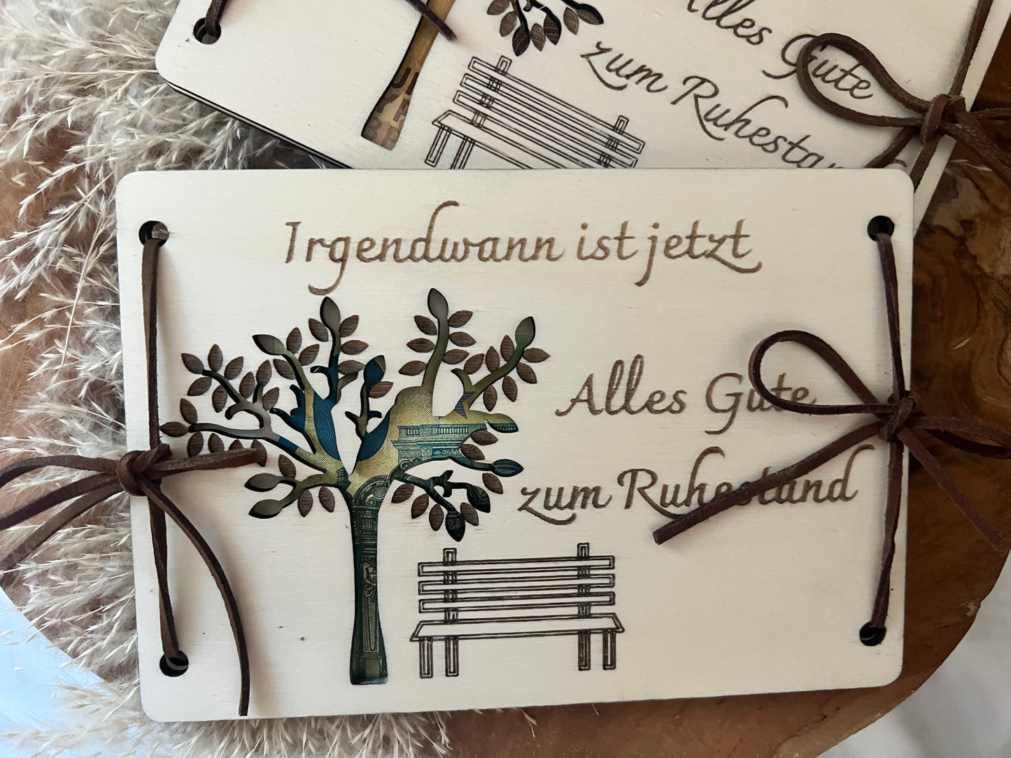 Cash Gift Retirement Wooden Card