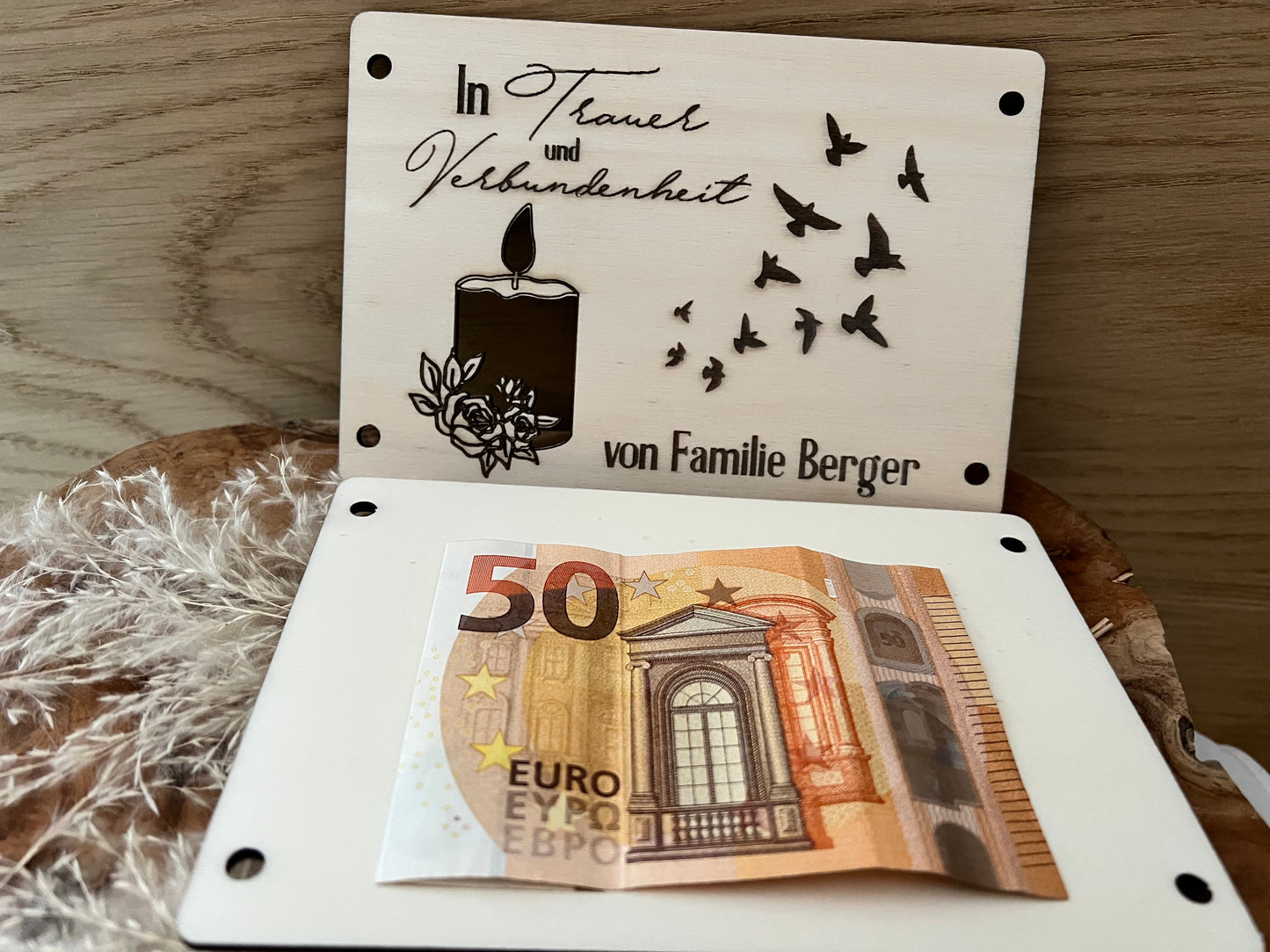 Sympathy card personalized with saying