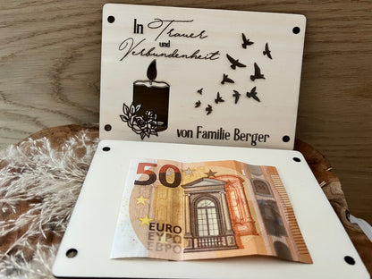 Trauerkarte mit Spruch personalisiert