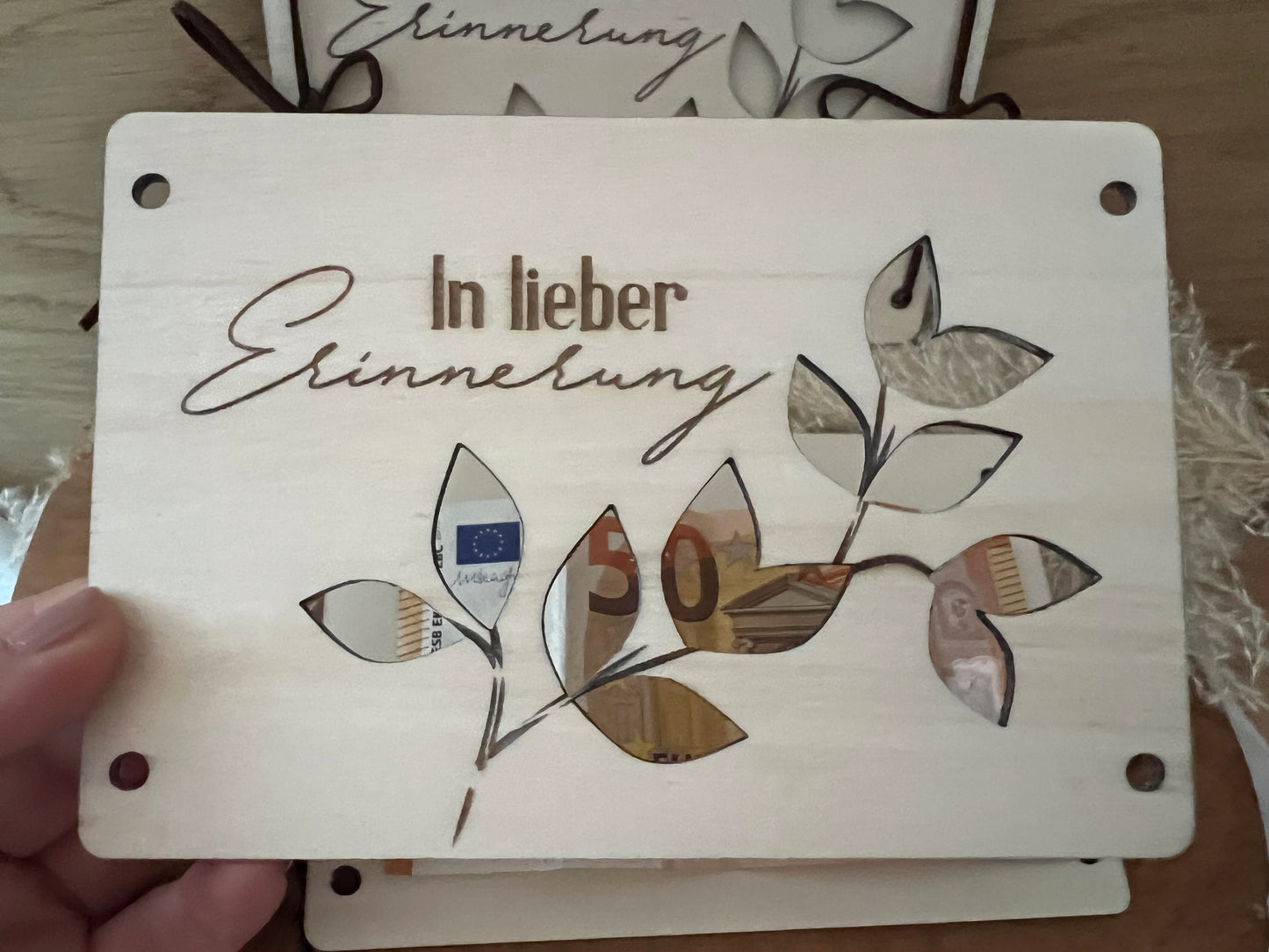 Trauerkarte mit Geldfach