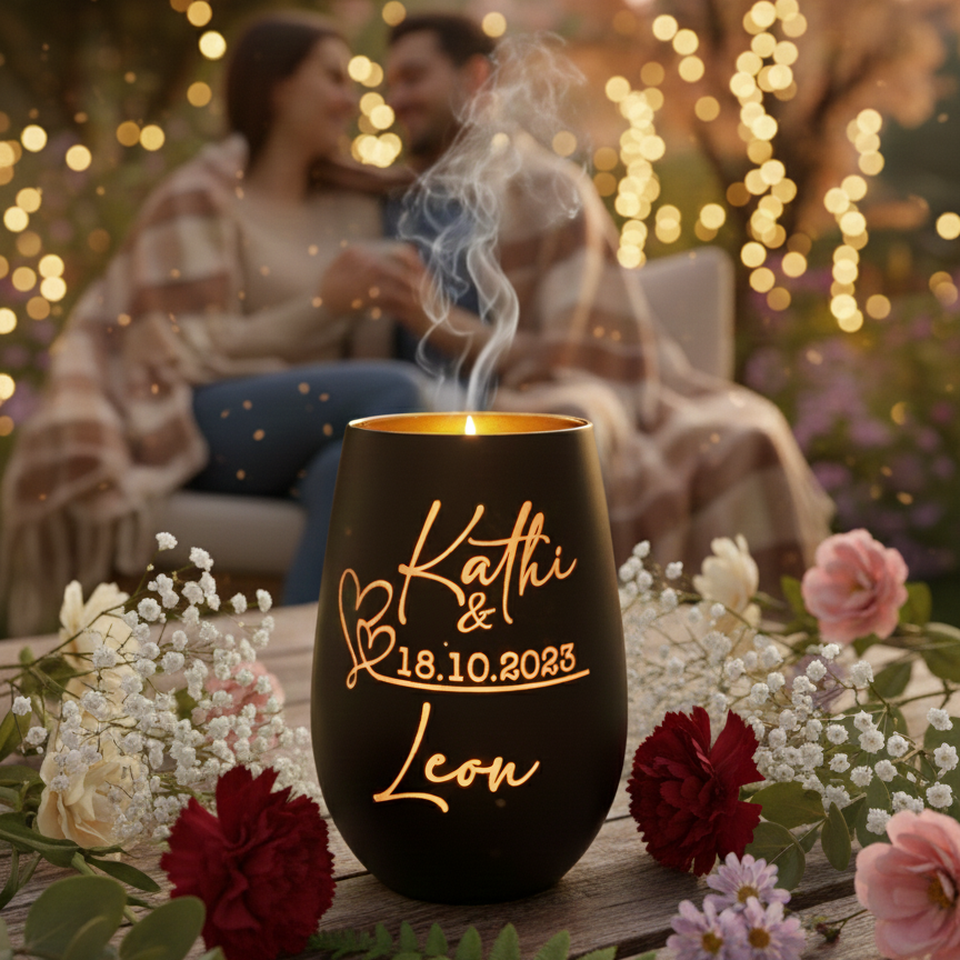 Personalisiertes Windlicht zum Valentinstag