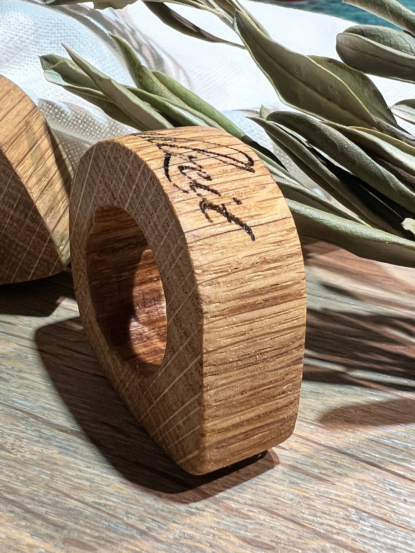 Napkin rings with names