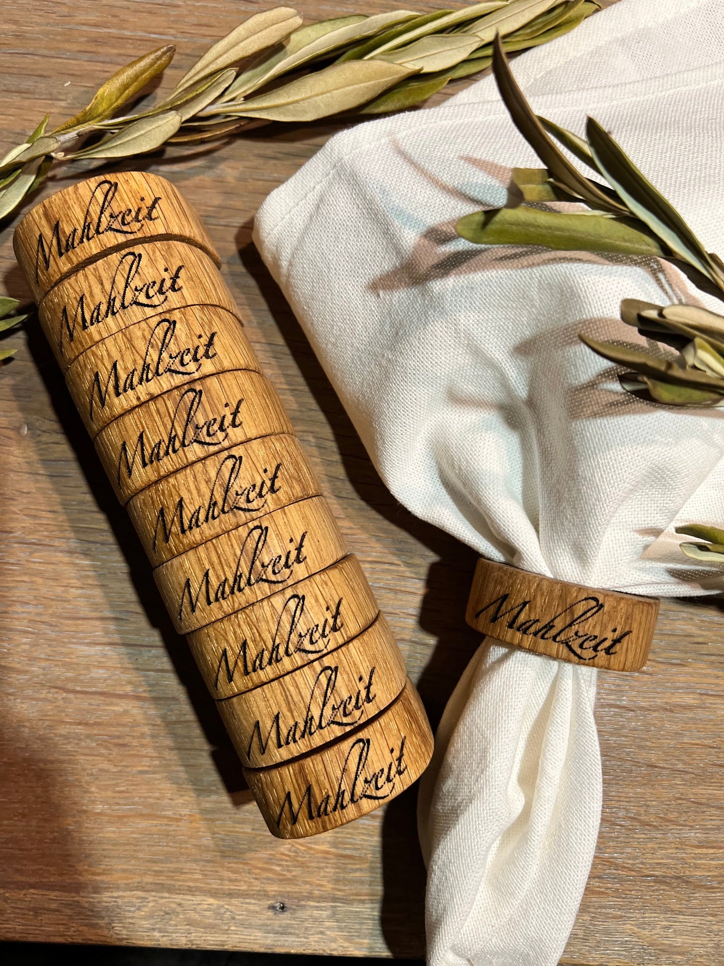 Napkin rings with names