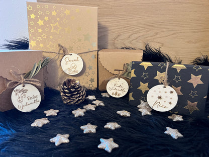 Weihnachtsgeschenkanhänger personalisiert