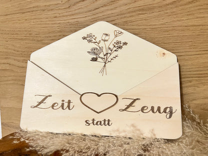 Gutscheinverpackung Zeit statt Zeug