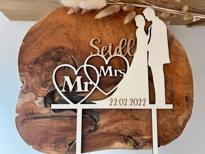 Cake topper Hochzeit personalisiert