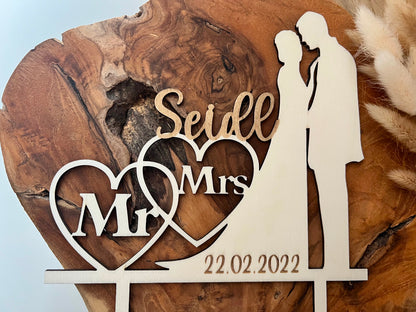 Cake topper Hochzeit personalisiert