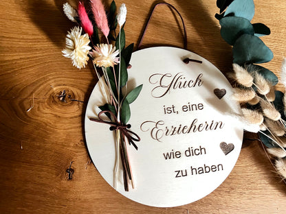Wooden sign for educator