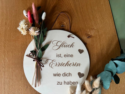 Wooden sign for educator