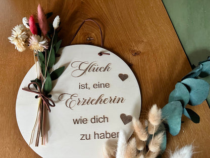 Wooden sign for educator