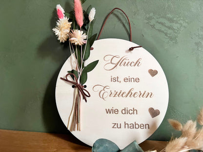 Wooden sign for educator