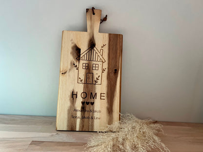 Holzbrett mit Gravur