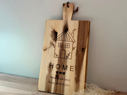 Holzbrett mit Gravur