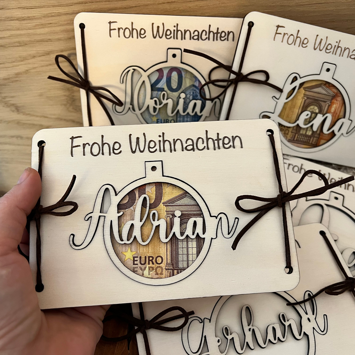 Personalisiertes Geldgeschenk Weihnachtskugel