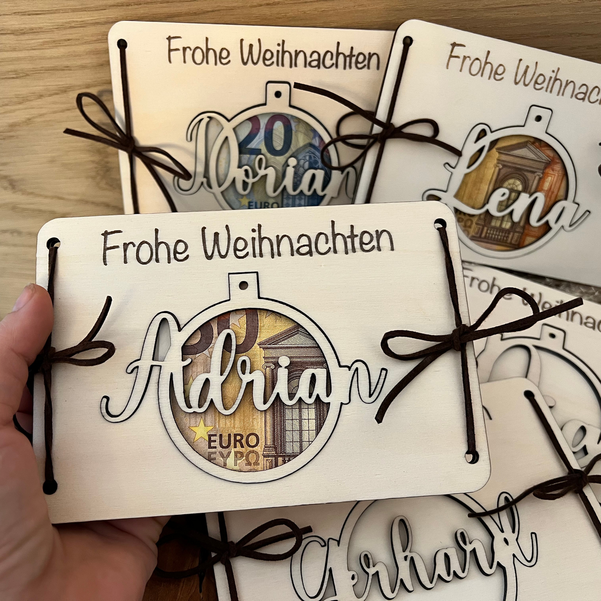 Personalisiertes Geldgeschenk Weihnachtskugel
