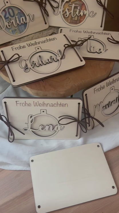 Personalisiertes Geldgeschenk Weihnachtskugel