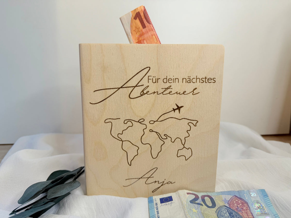 Reisekasse Spardose personalisiert – TGkreativ